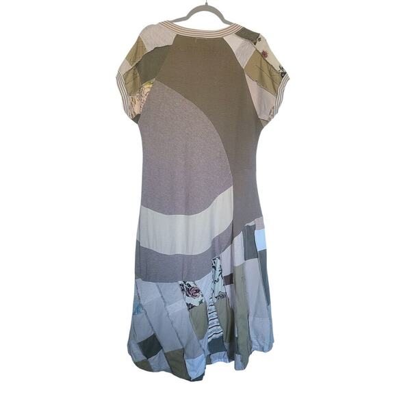 Flood Clothing Upcycled Patchwork Lagenlook Maxi Dress Size Large - Picture 5 of 7